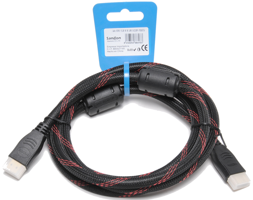 Cable HDMI A/M v1.3b con ferrita 1,8 metros