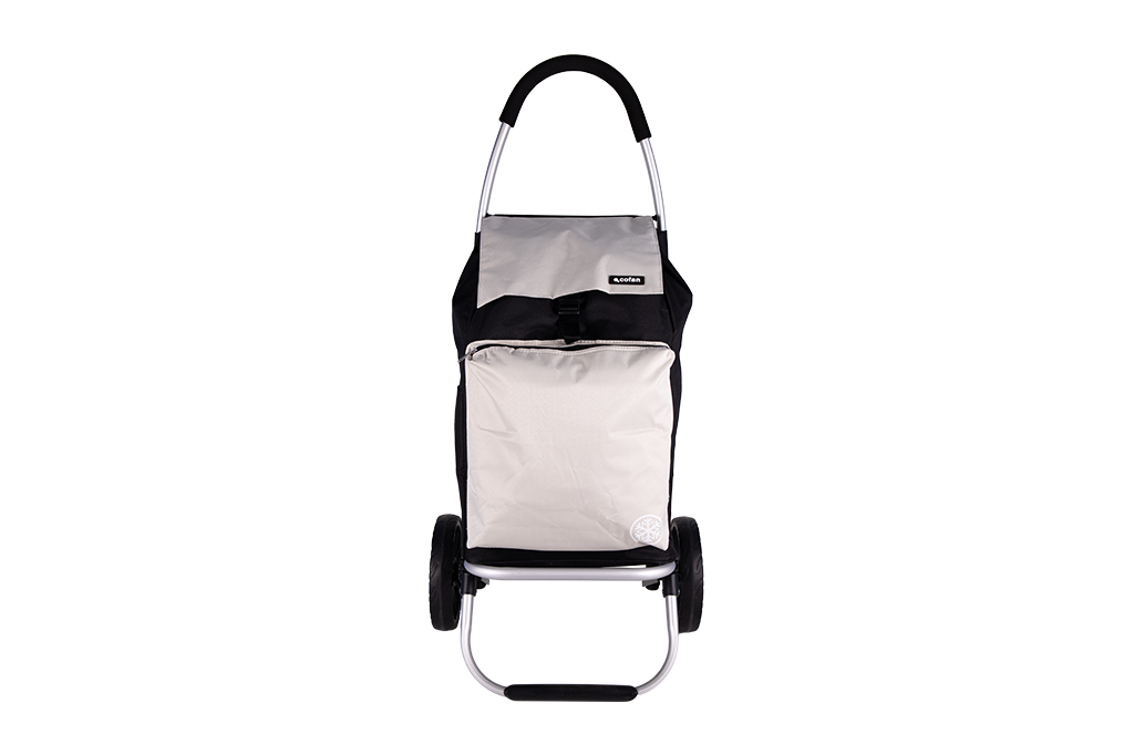 Carro de la compra plegable de aluminio y con 2 ruedas Bolsa 43 L Beige 1