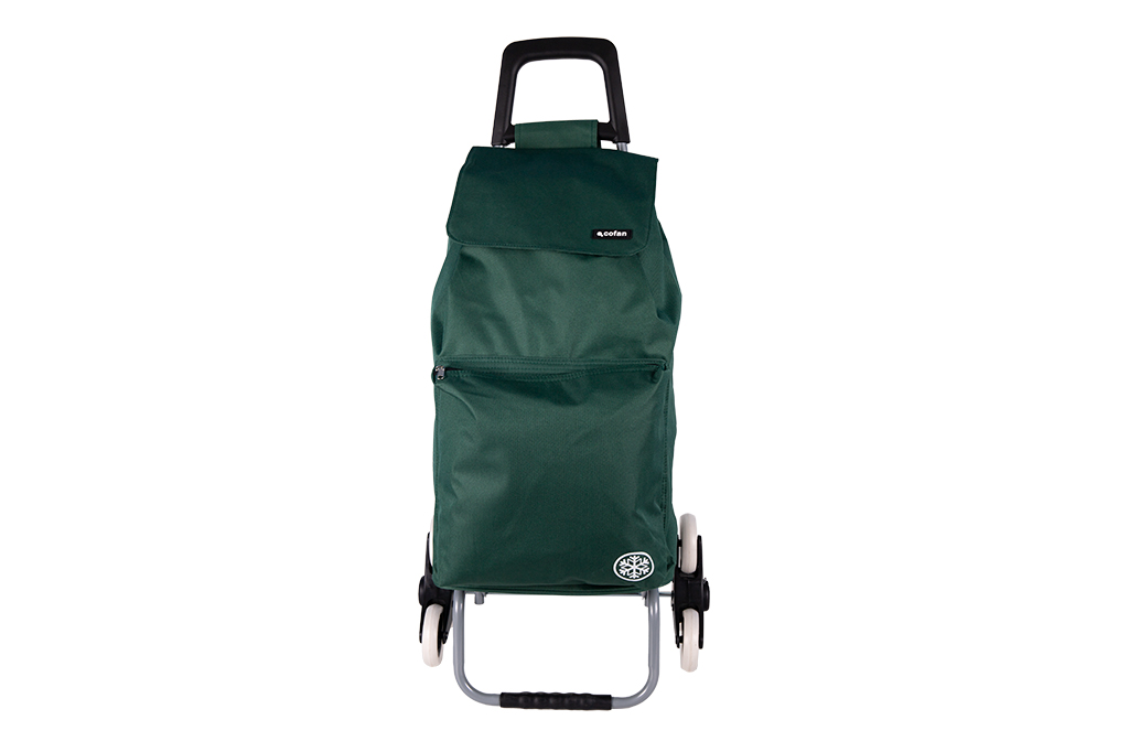 Carro de la compra plegable con 6 ruedas Bolsa 42 L Verde 1