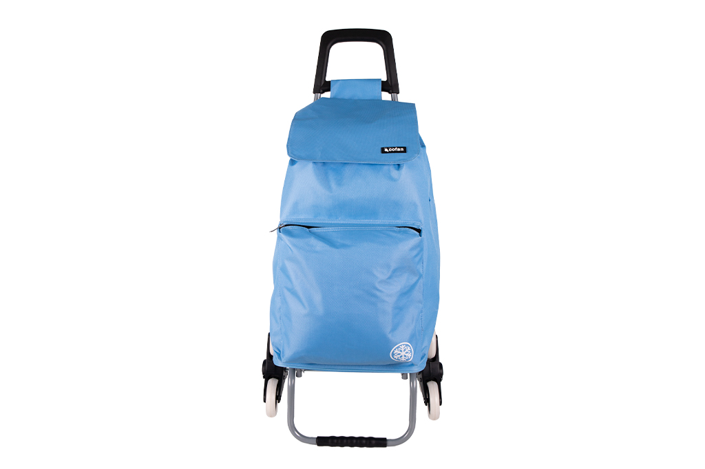 Carro de la compra plegable con 6 ruedas Bolsa 42 L Azul 1