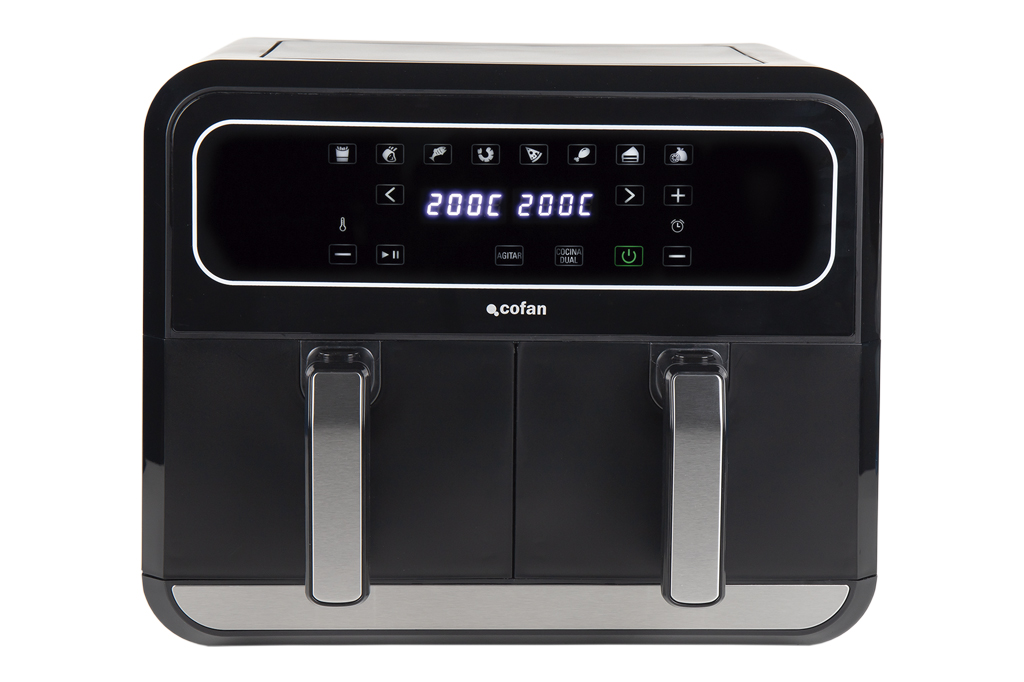 Freidora sin aceite con doble cubeta Pantalla táctil 8 programas 1