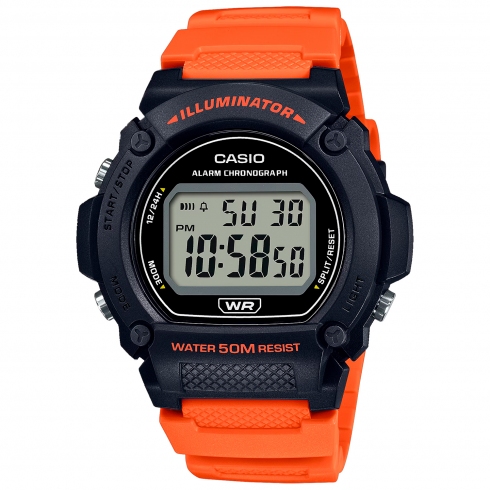 CASIO Casio Youth W-219h-4avdf Reloj De Pulsera Digital Para Hombre Color Naranja