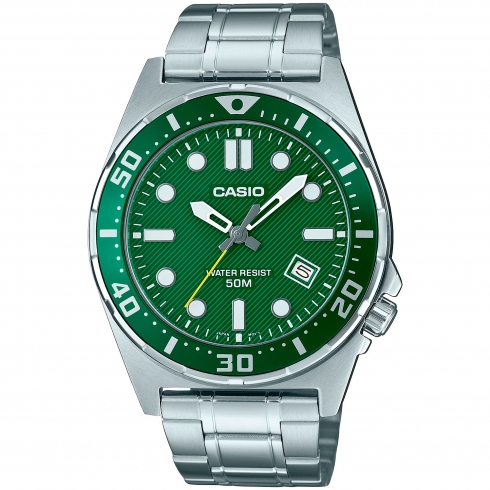 CASIO Casio Mtd-135d-3avdf Reloj De Pulsera Analógico Para Hombre Color Verde