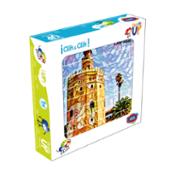 miniatura puzle vertical de construcción Torre del Oro 32 piezas caja