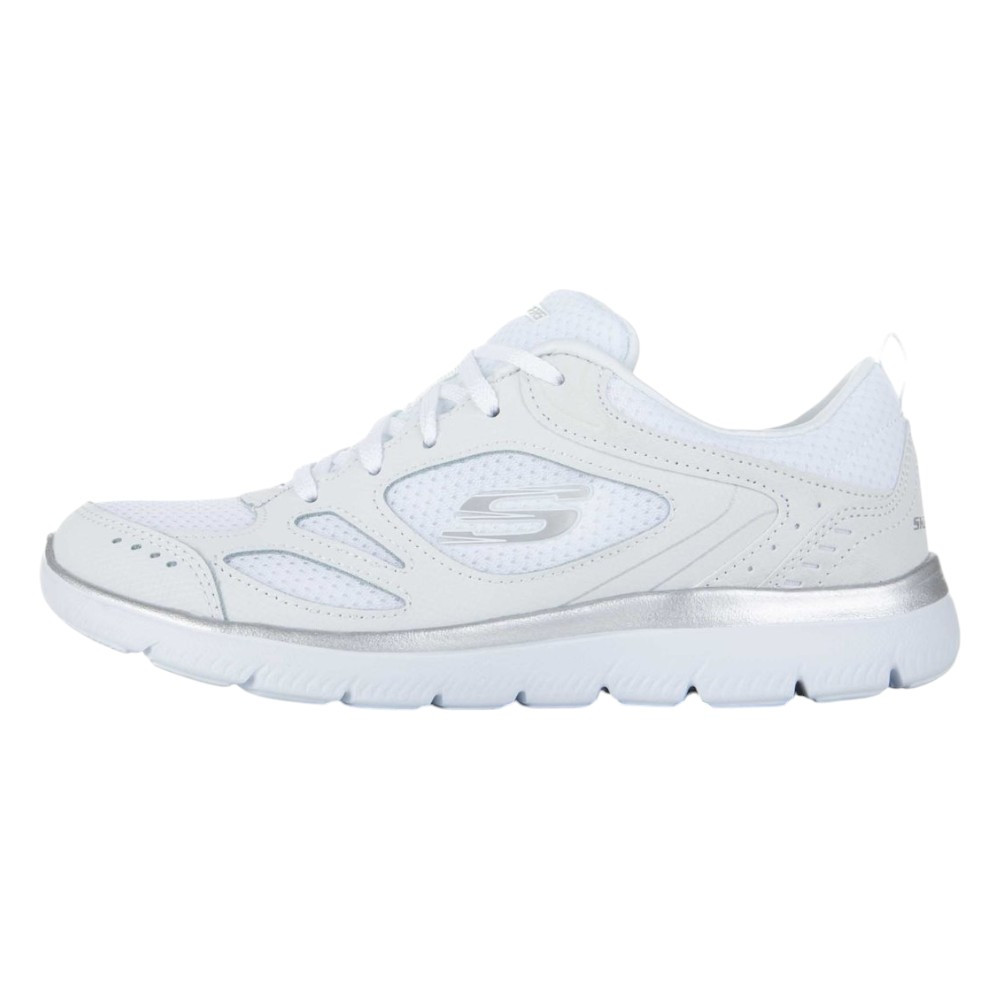 Imagen ZAPATILLAS SKECHERS SUMMINTS-SUITED BLANCAS GRIS SILVER 12982-WSL CASUAL MUJER