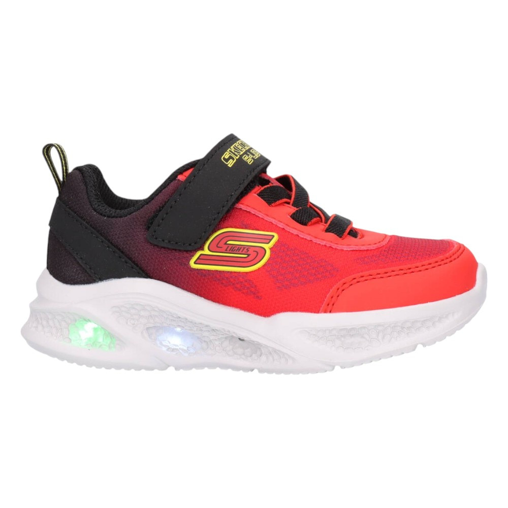 Imagen ZAPATILLAS SKECHERS METEOR-LIGHTS KRENDOX ROJO NEGRO 401495N-RDBK CON LUCES NIÑOS