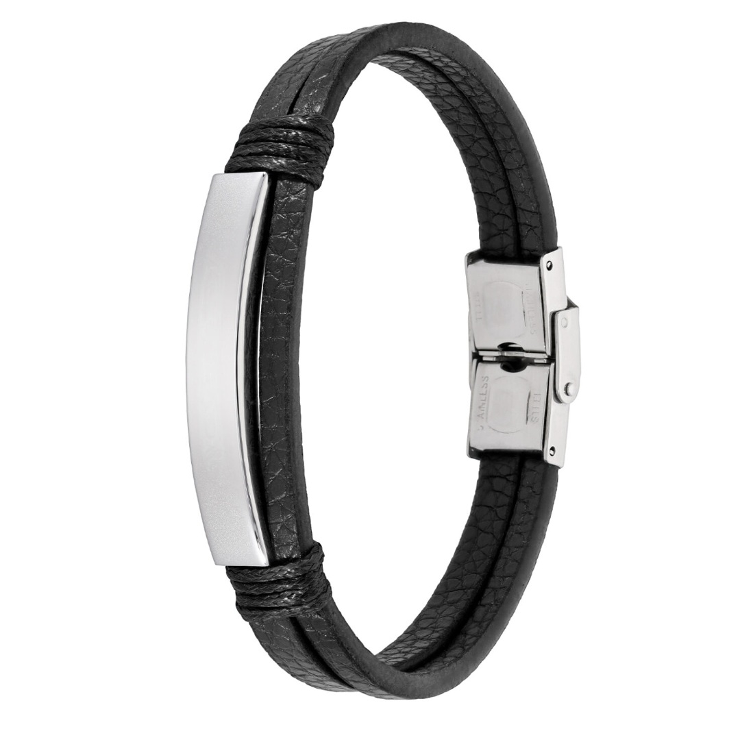 Pulsera hombre Ome acero y piel 1
