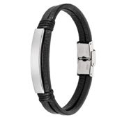 miniatura Pulsera hombre Ome acero y piel 1