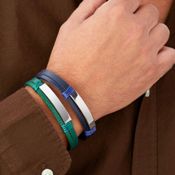 miniatura Pulsera hombre Ome acero y piel 3