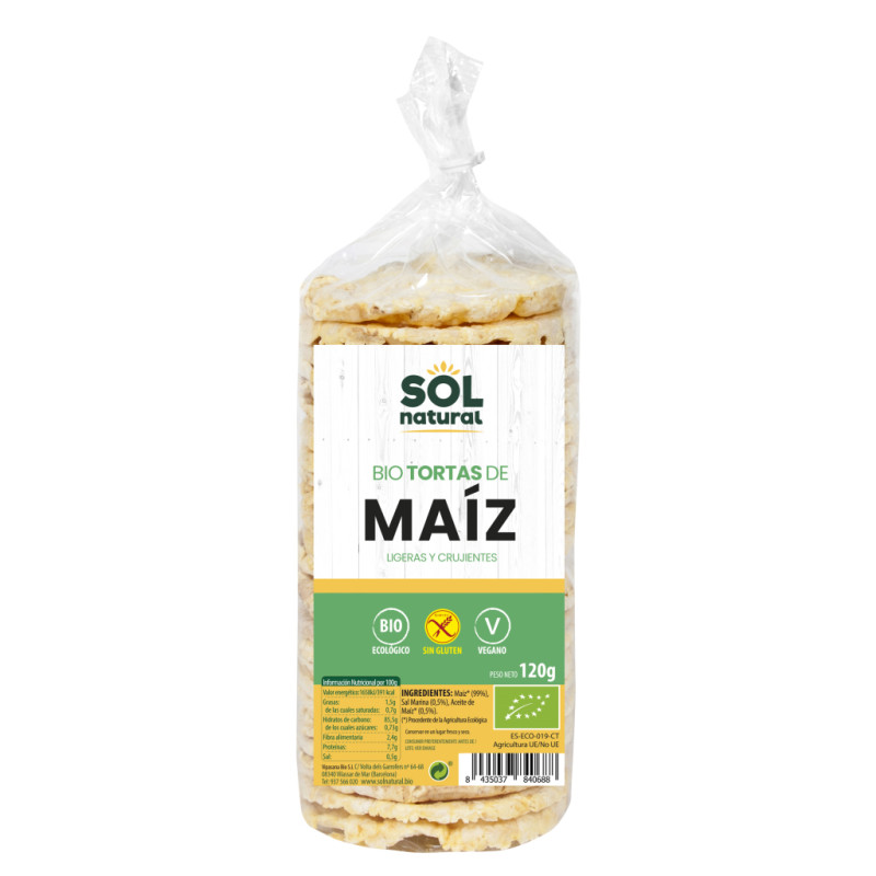 Sol Natural Tortas de maiz Bio sin gluten 120g Sol Natural