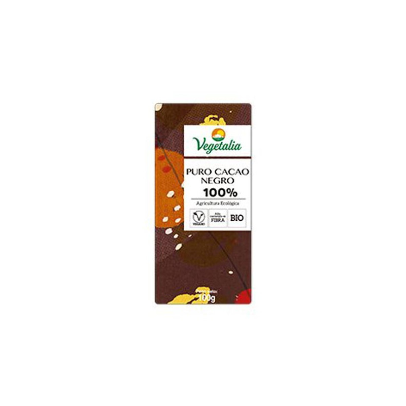 Vegetalia Chocolate puro cacao negro 100% Bio 100g Vegetalia
