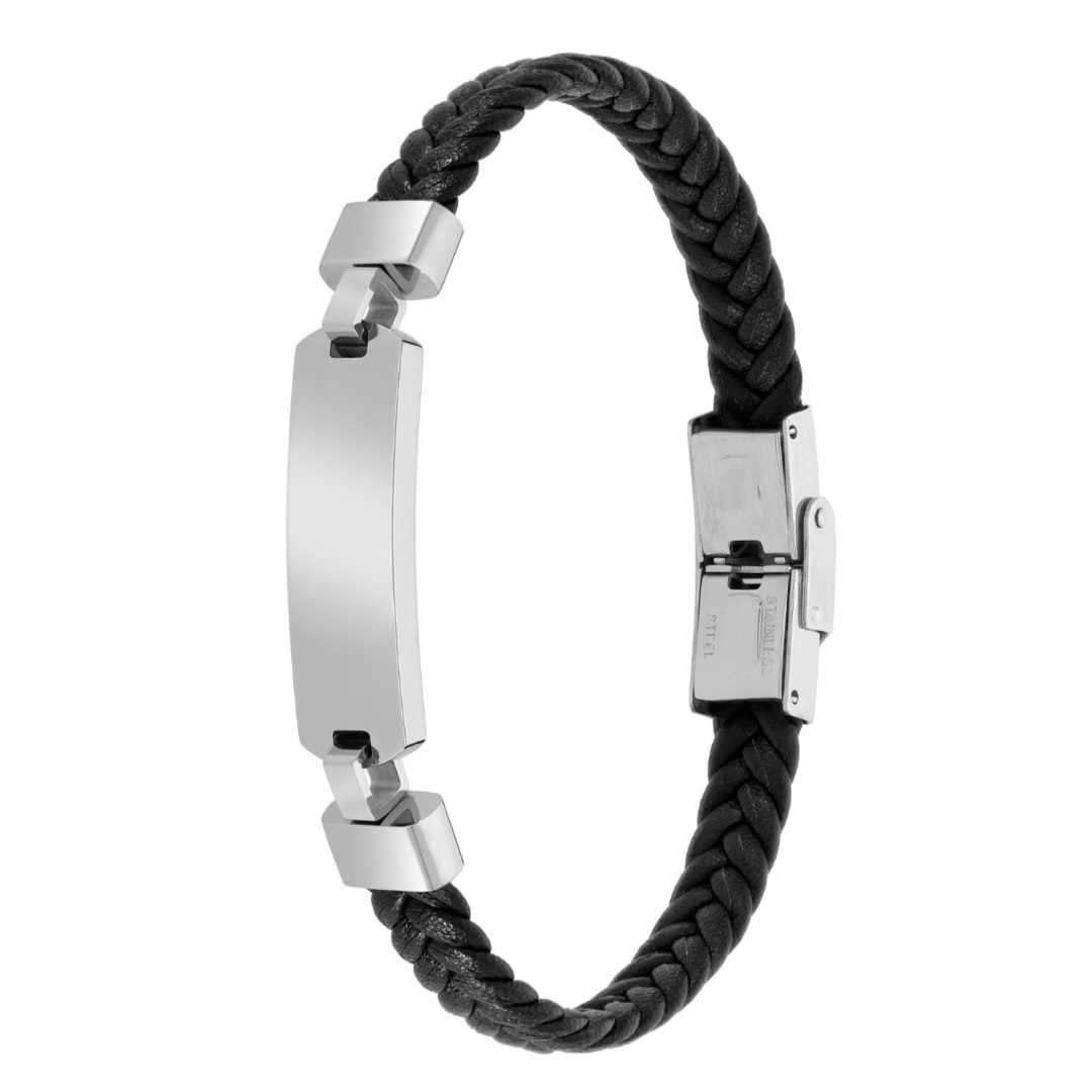 Pulsera hombre Madur acero y piel 1