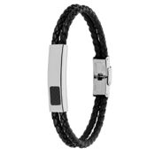 miniatura Pulsera hombre Lelaki acero y piel 1