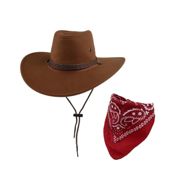 miniatura Sombrero Vaquero y Bandana Cowboy Western Fieltro de lana Marrón 58-59cm 5