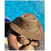 miniatura Sombrero Cowboy Western Gorro Vaquero cinta trenzada Beige 58-59cm 8