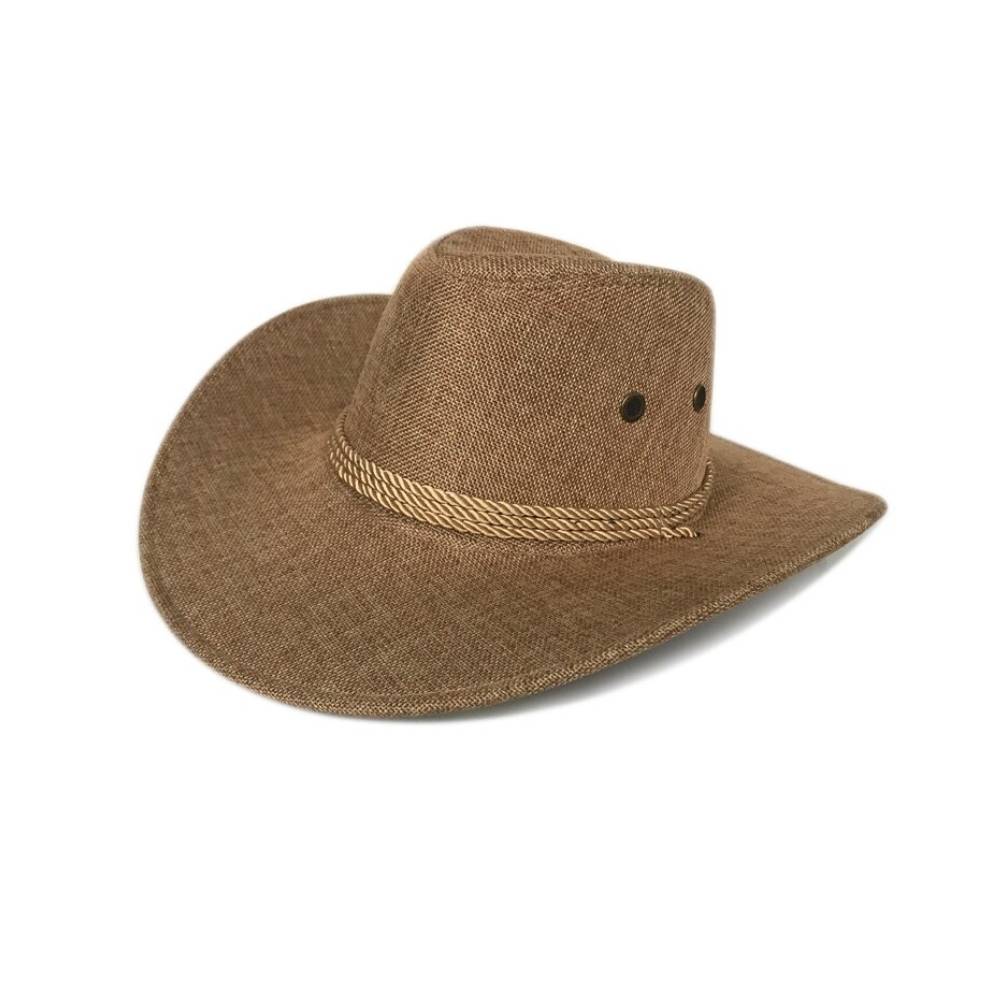 Sombrero Cowboy Western Gorro Vaquero cinta trenzada Beige 58-59cm 1