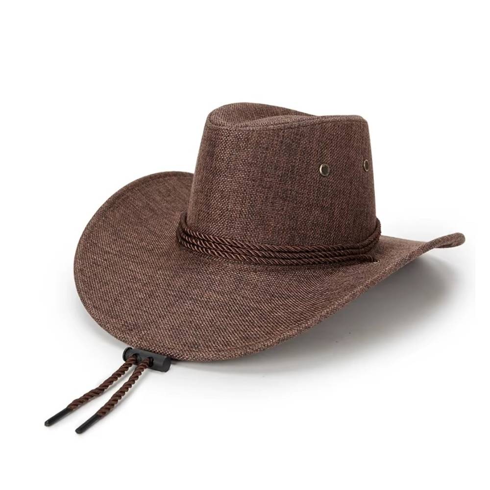 Sombrero Cowboy Western Gorro Vaquero Unisex cinta trenzada Marrón 58-59cm 1