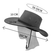 miniatura Sombrero Cowboy Western Gorro Vaquero Unisex cinta trenzada Marrón 58-59cm 5