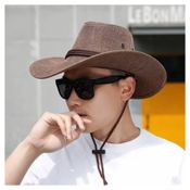 miniatura Sombrero Cowboy Western Gorro Vaquero Unisex cinta trenzada Marrón 58-59cm 3