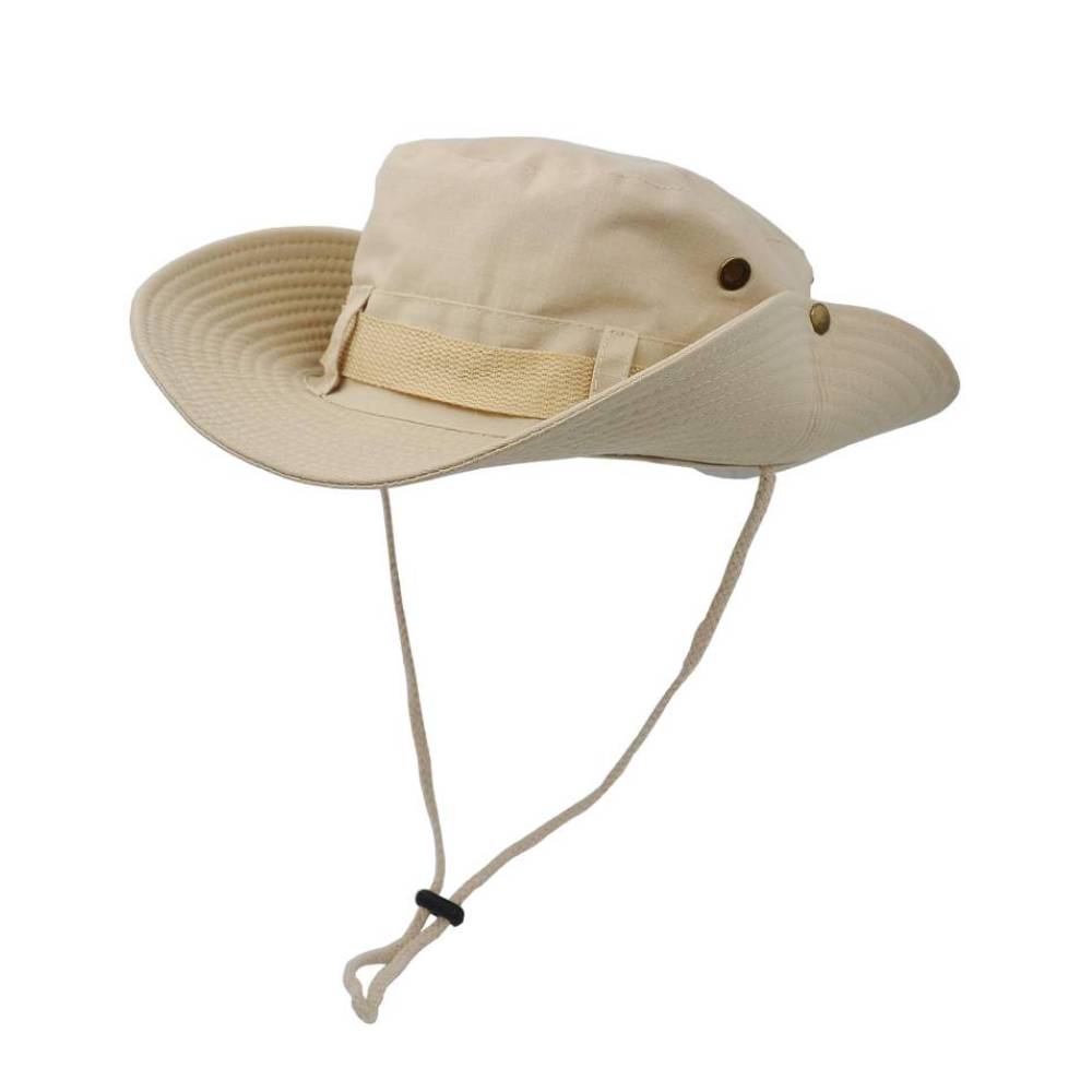 Sombrero de Pescador Gorro Deportivo de ala ancha para el Sol Viaje Talla única Ajustable Beige