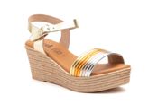 miniatura Sandalias Mujer Piel Platino Metales Tallas 35 a la 4