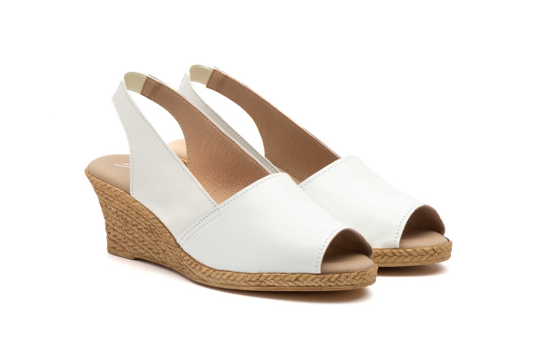 Sandalias de Piel con cuña de esparto Tallas 35 a la 41