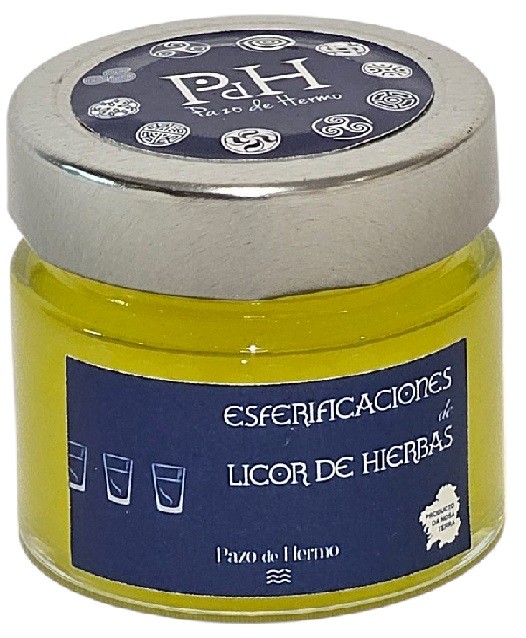 Esferificaciones de licor de hierbas 100g