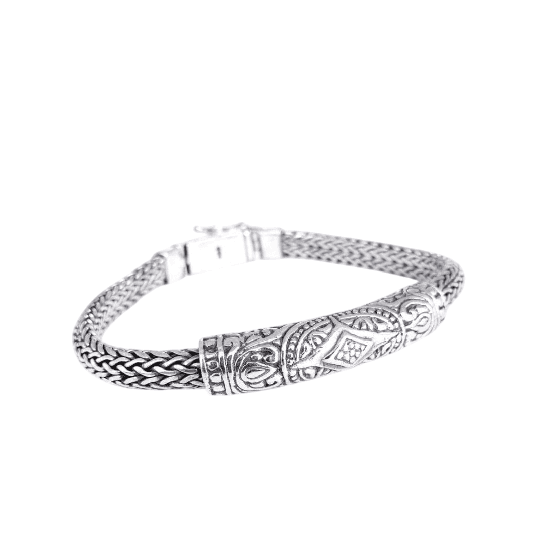 Pulsera hombre Apolo de plata 1