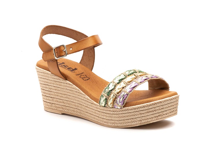 Sandalias Mujer Piel Tiras Rafia Tallas 35 a la 41