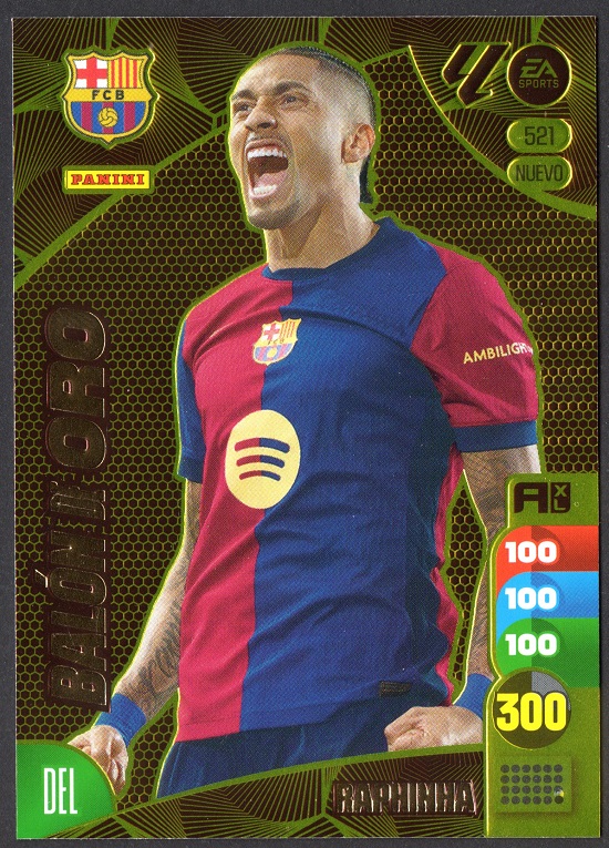 Balón de Oro Nuevo Raphinha 551 FC Barcelona cromo Adrenalyn XL 2024 2025 La liga 24/25 Actualización