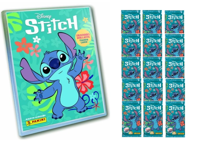 Stitch Archivador vacío + 15 sobres 2025 Lilo y Stitch Disney Panini