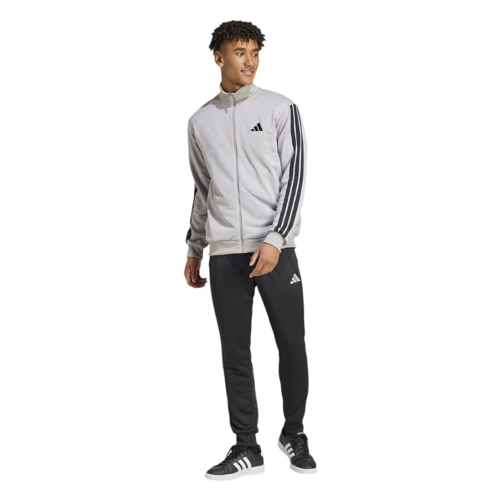 Imagen CHANDAL ADIDAS 3BANDAS FRENCH TERRY TT TS NEGRO GRIS JI8876 HOMBRE