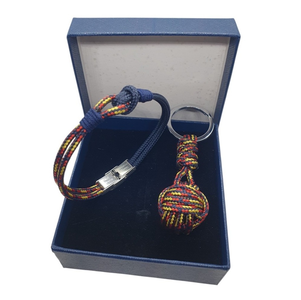 Dúo pulsera y llavero cabo náutico 2,8 mm azul España 1