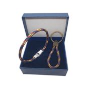 miniatura Dúo pulsera y llavero cordón cabo náutico 4mm azul España 1