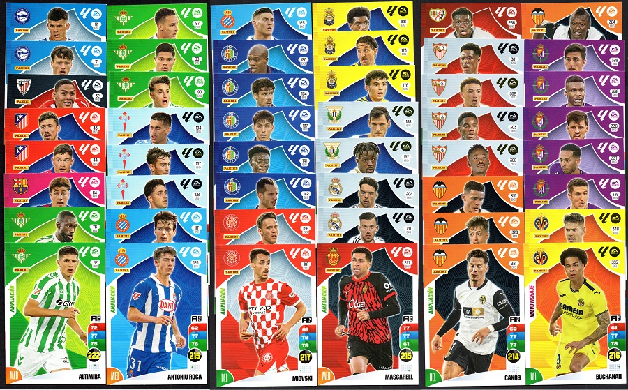 Set Actualización 48 cromos bis actualización y nuevos fichajes Panini Adrenalyn La Liga 24/25
