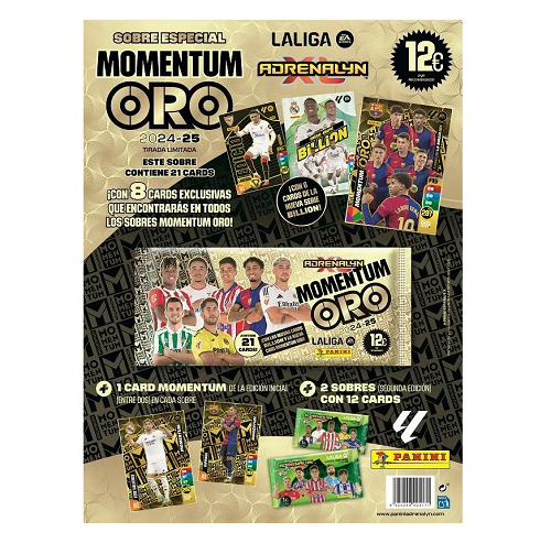 Sobre Momentum Oro cromo La Masia Adrenalyn XL 2024 2025 La Liga Ea Sports 24/25