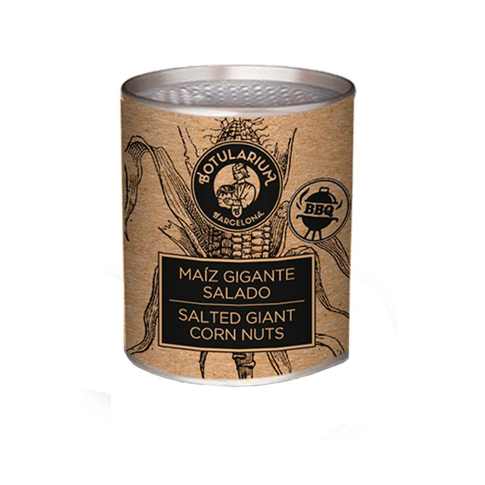 Maiz gigante salado BBQ Botularium (Pack de 10 latitas minibar)