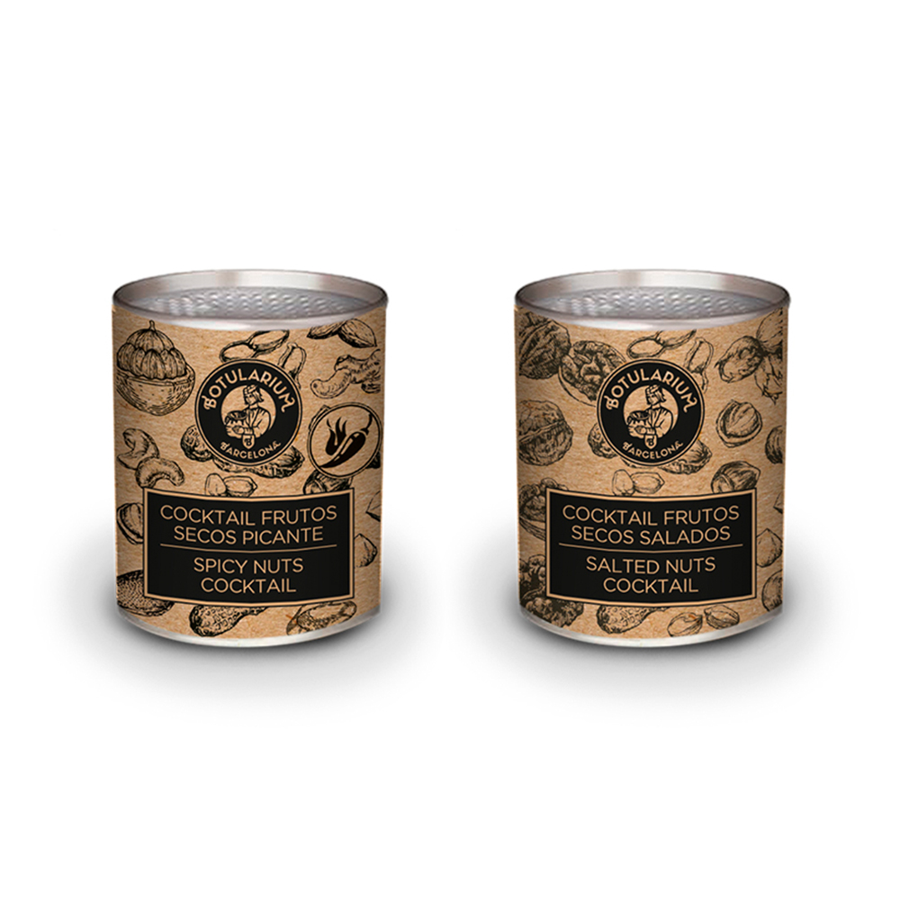Cocktail picante y Cocktail salado Botularium (Pack con 5 latitas minibar de cada)