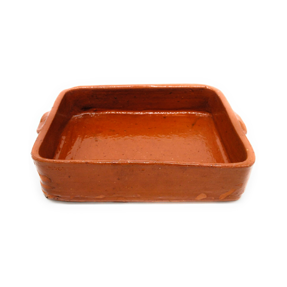 Asador de barro refractario rectangular - 40 x 27 cm