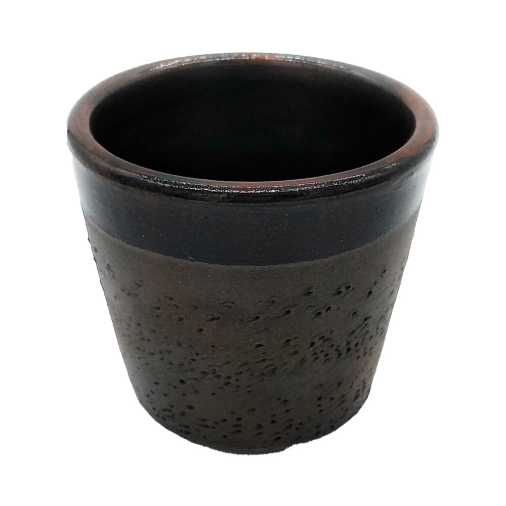 Vaso de barro para vino esmaltado hecho a mano 25 cl