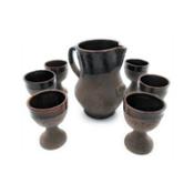 miniatura Juego de vino de copas con peana esmaltado