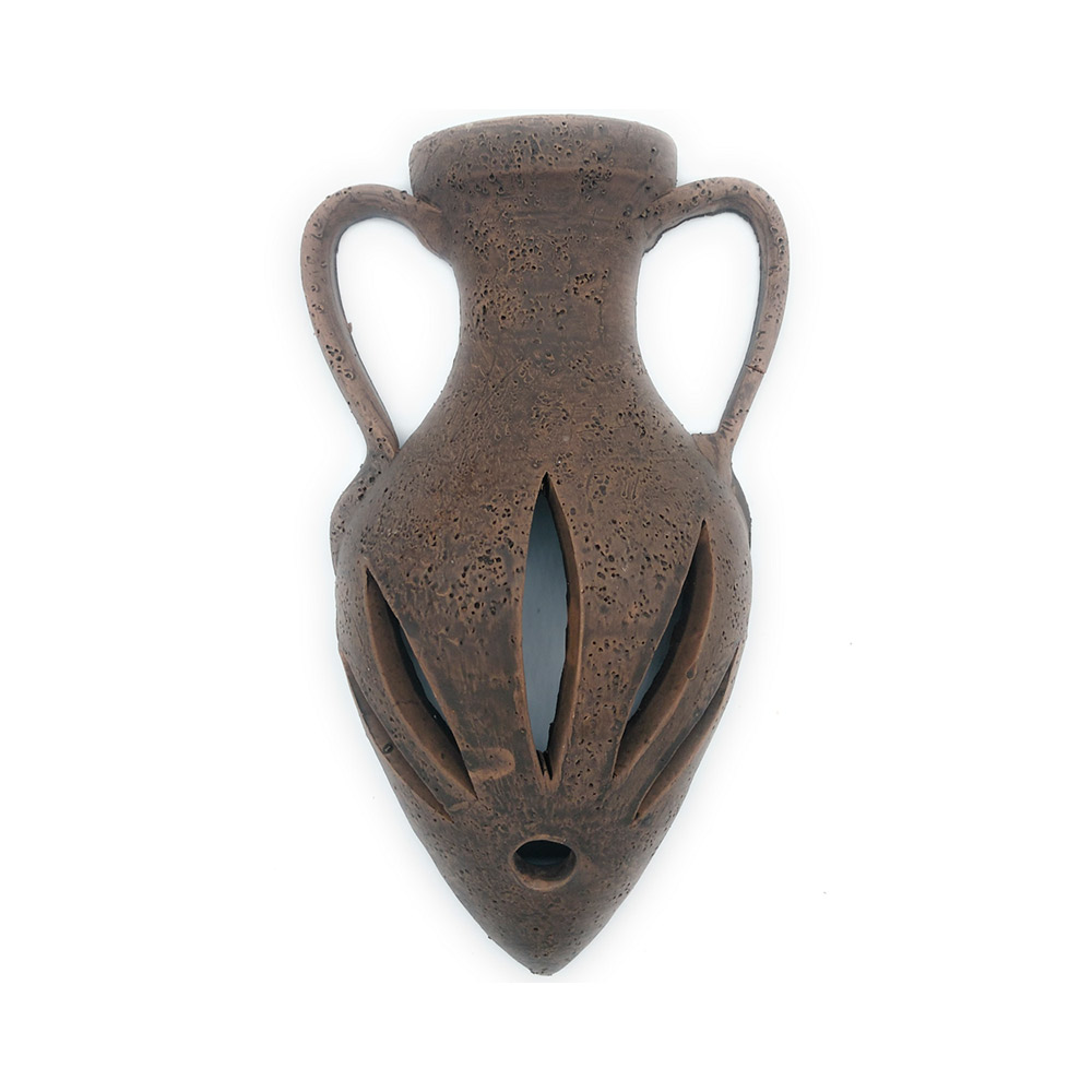 Aplique de pared para colgar de barro rustico ánfora exterior e interior 30 x 15 cm
