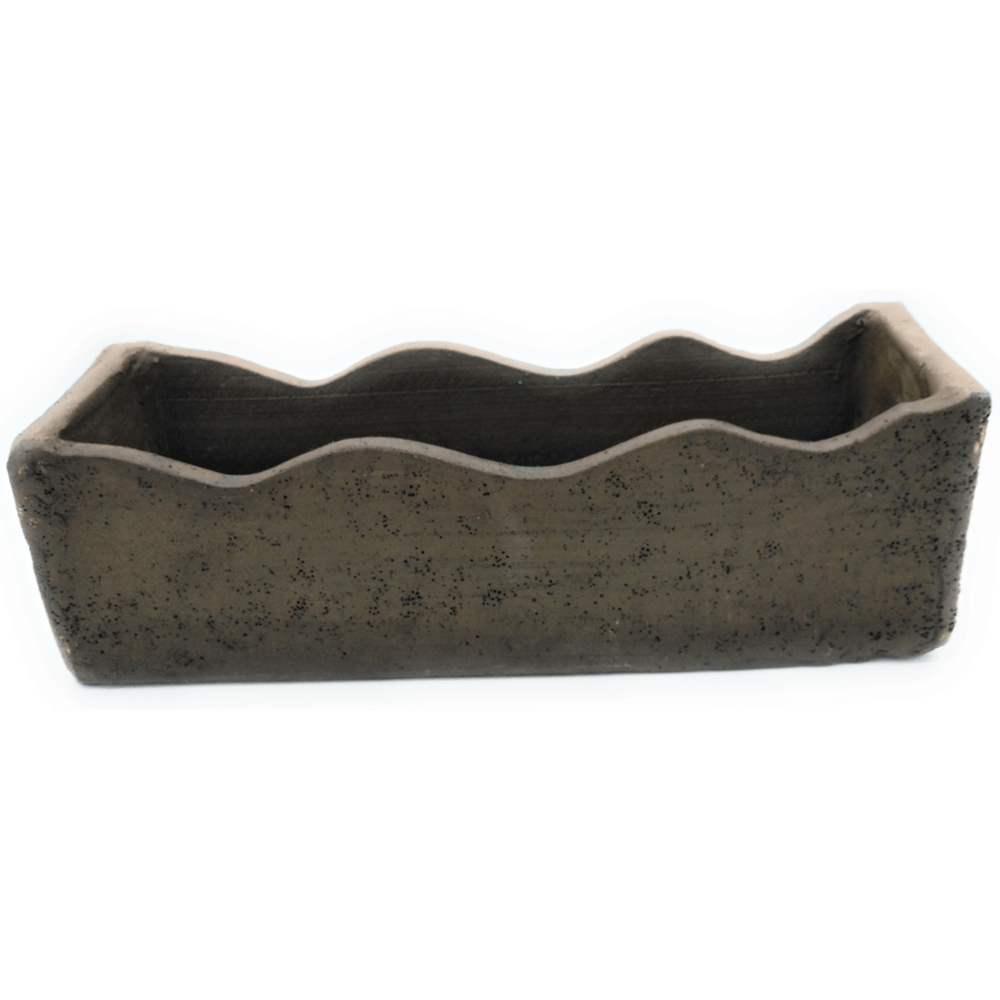 Jardinera de barro rústica jardín olas exterior e interior - 40x13x13cm / 50x13x13cm