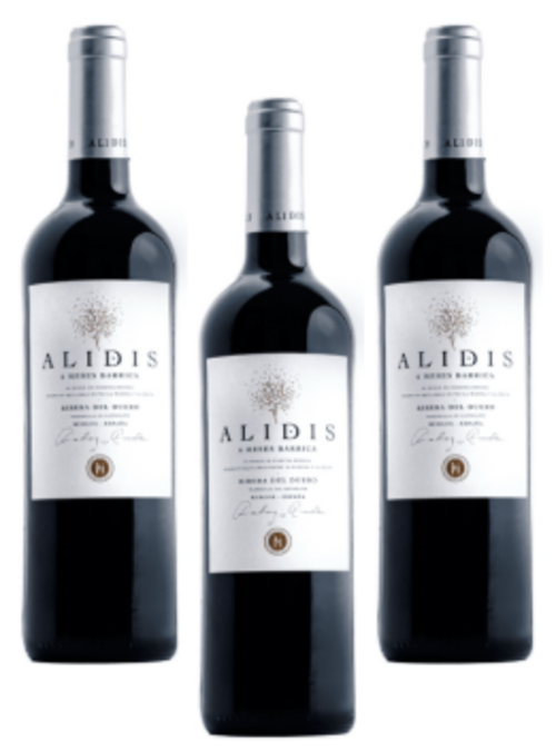 Alidis 9 meses Vino tinto tempranillo Pack 3 botellas 750ml