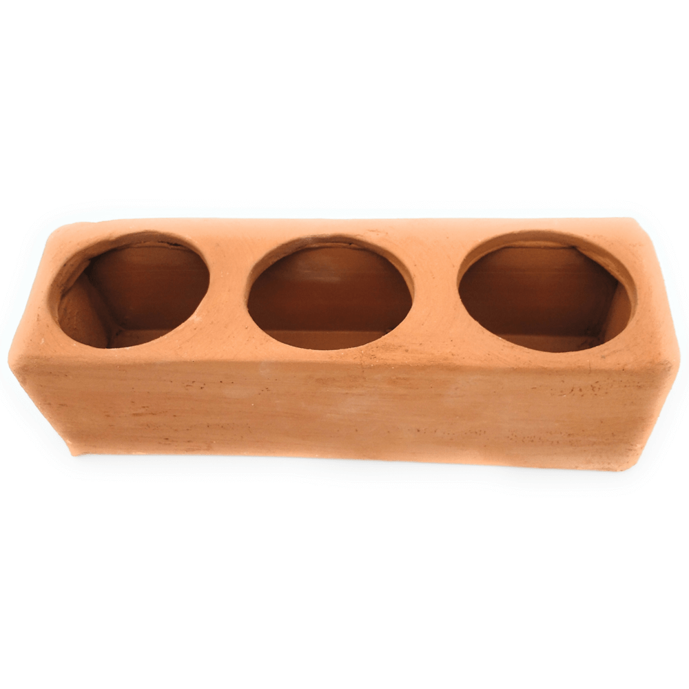 Comedero de barro natural refractario hecho a mano - 40x10x10cm