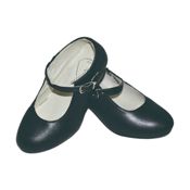 miniatura Zapatos Sevillana lisos negros infantil.