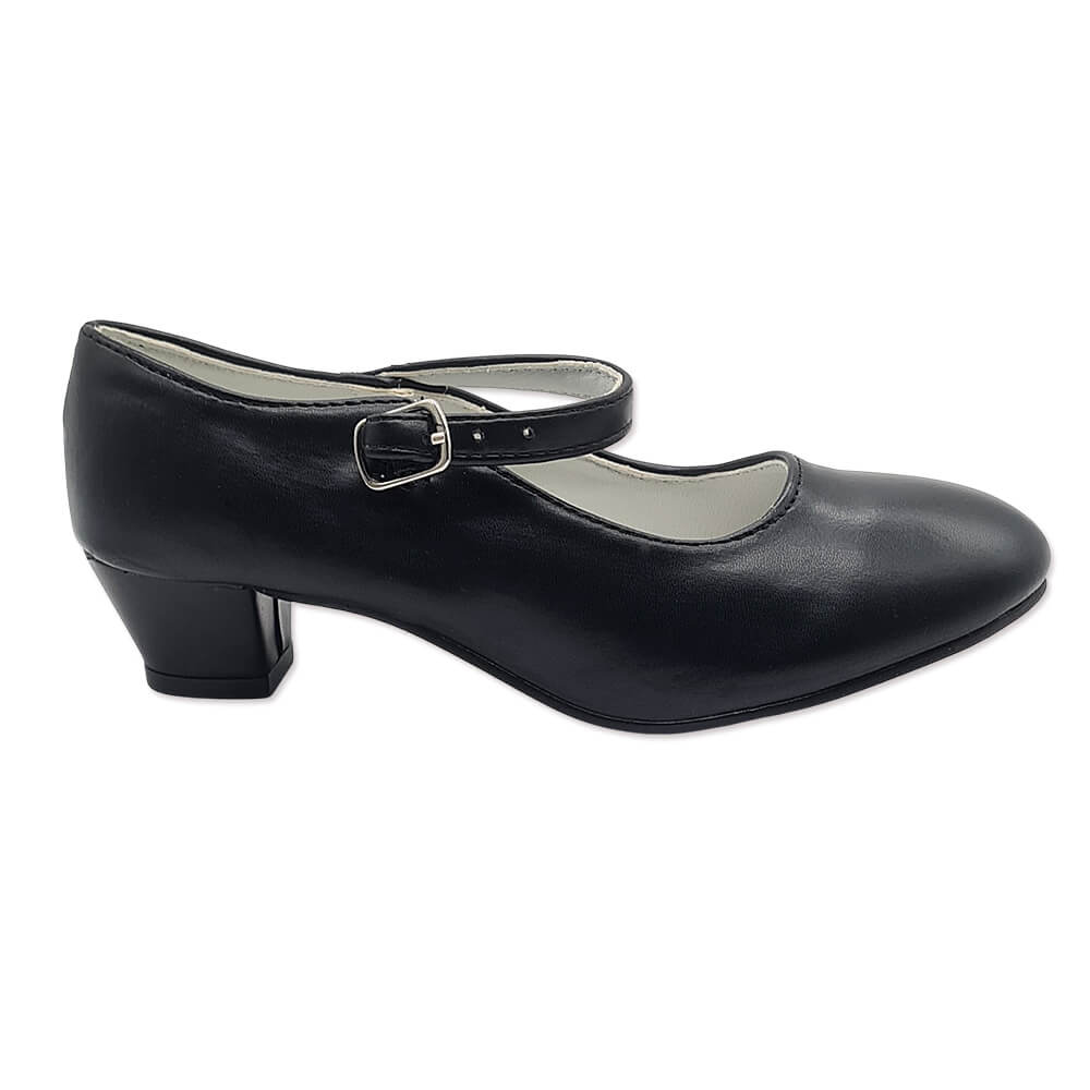 Zapatos Sevillana lisos negros infantil