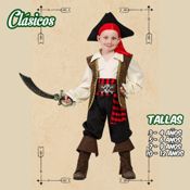 miniatura Disfraz de Capitán Pirata Infantil.