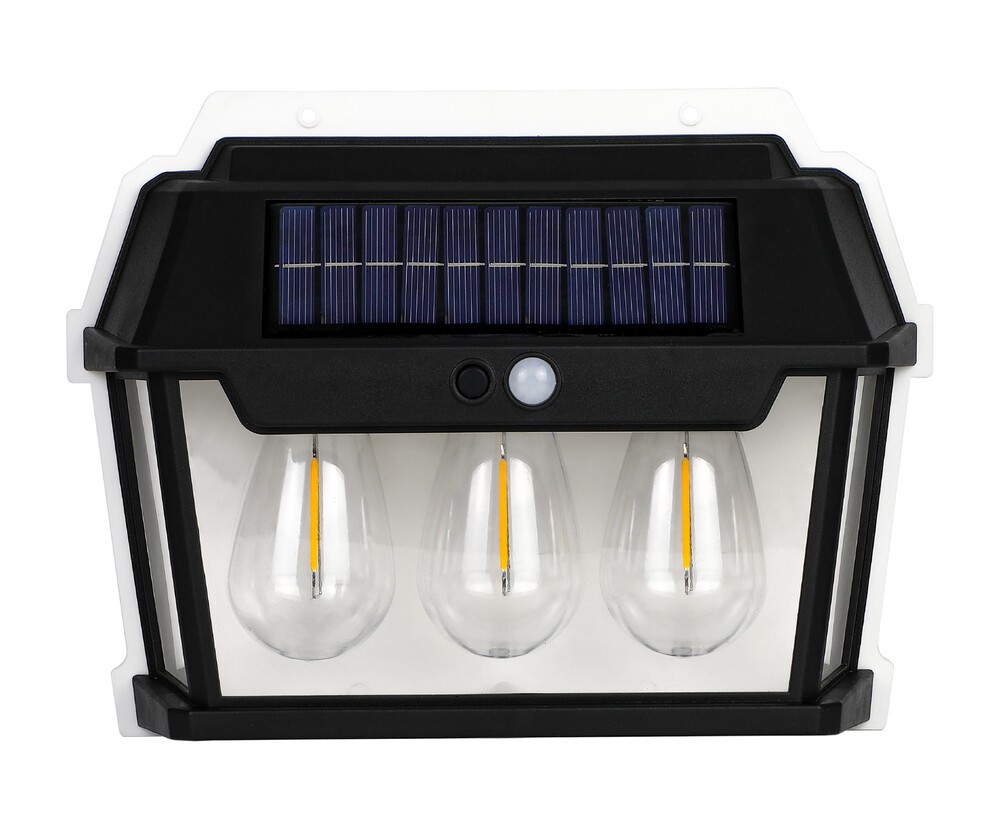 Aplique Solar led 3 bombillas alta luminosidad - Sensor movimiento