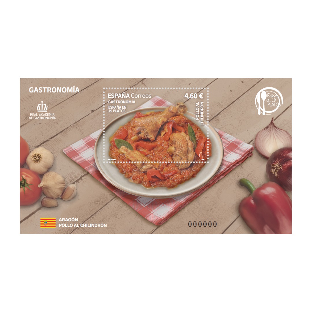 Hoja bloque Pollo al chilindrón. Aragón